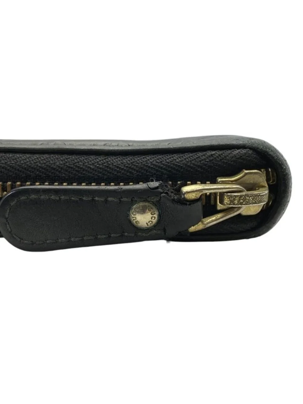 Gucci Micro Guccissima Wallet Zip Around Logo Leather Black Sophistication - Picture 6 of 9